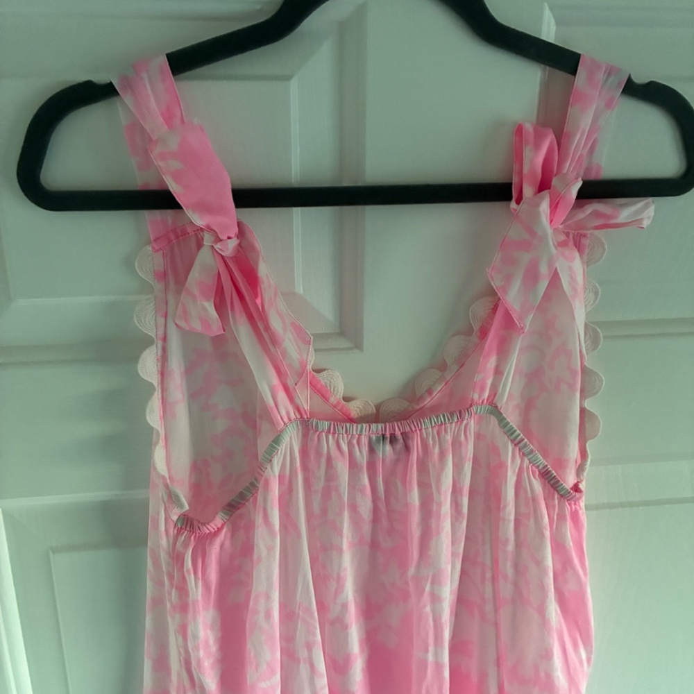 Juliet Dunn pink and white cotton vneck maxi dress - Picture 8 of 16